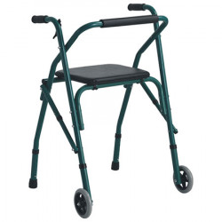 Andador plegable con Asiento y ruedas frontales MARCA ABM MEDICAL CARE