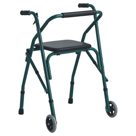 Andador plegable con Asiento y ruedas frontales MARCA ABM MEDICAL CARE