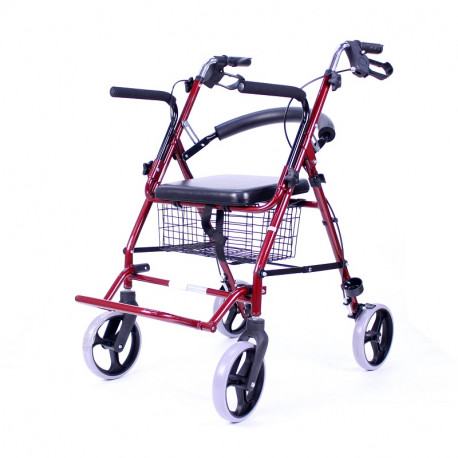 Andador con ruedas, apoya pies y canasta MARCA ABM MEDICAL CARE