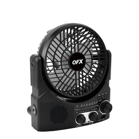 Radio ventilador de 6 pulgadas recargable MARCA QFX