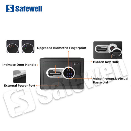 Caja fuerte electrónica de acero con teclado y cerradura de huella dactilar MARCA SAFEWELL