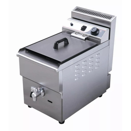 Freidora industrial de una cesta a gas de 17 Litros acero inoxidable