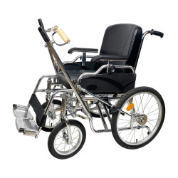 Silla de ruedas cromada con accionamiento por palanca o brazos MARCA ABM MEDICAL CARE