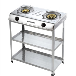 Estufa a gas con pedestal y 2 entrepaños de 2 hornillas MARCA PREMIERE BY ABM