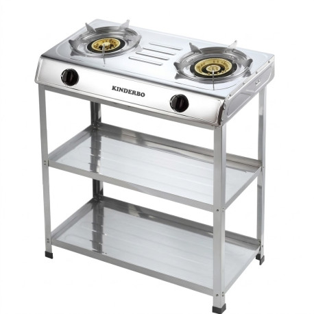 Estufa a gas con pedestal y 2 entrepaños de 2 hornillas MARCA PREMIERE BY ABM