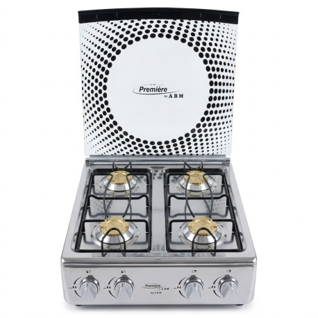 Estufa de Acero inoxidable de mesa de 4 hornillas MARCA PREMIERE BY ABM