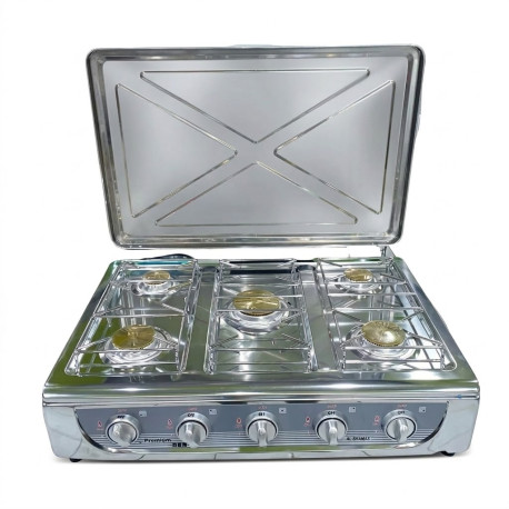 Estufa de mesa de 5 hornillas de acero de inoxidable MARCA PREMIERE BY ABM