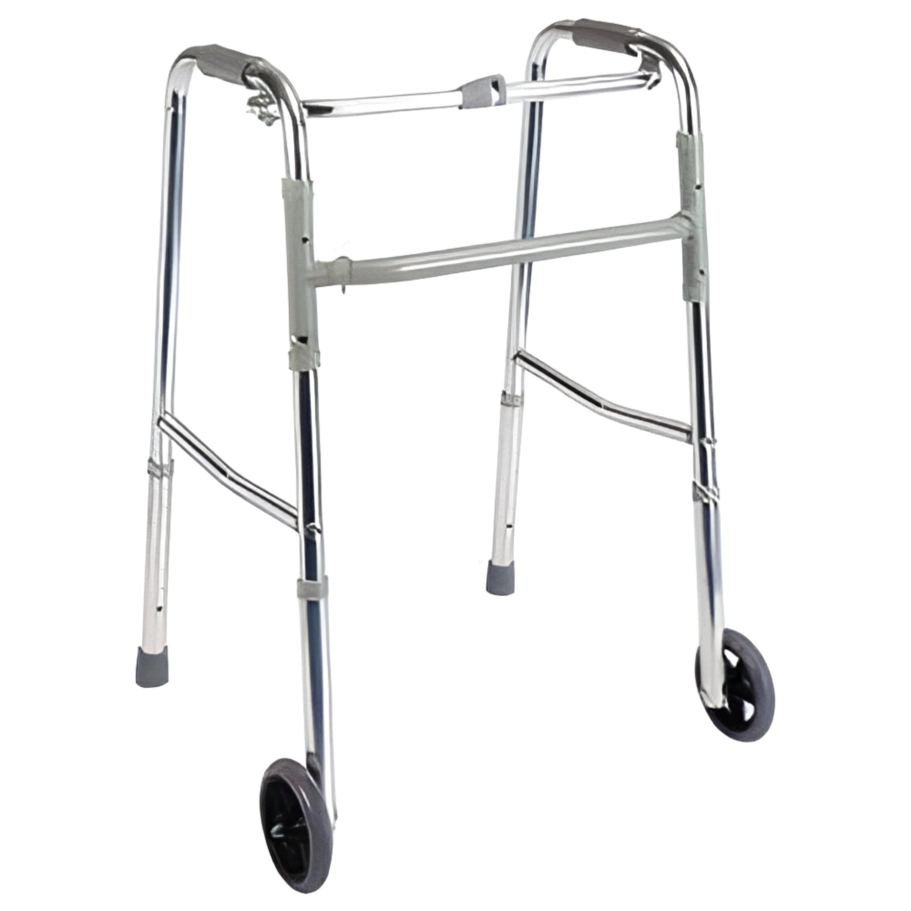 Andador plegable ajustable con ruedas frontales