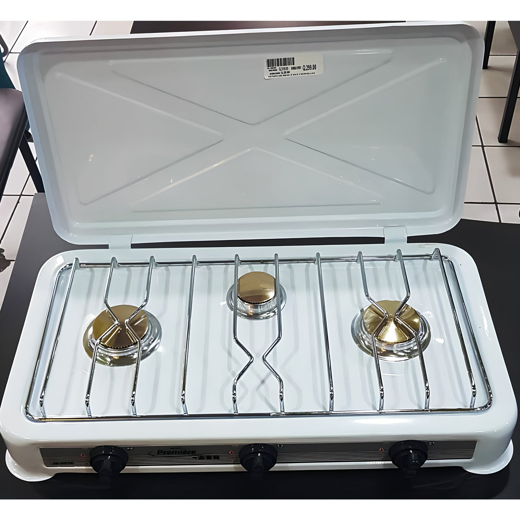 Estufa de mesa a gas de 3 hornillas