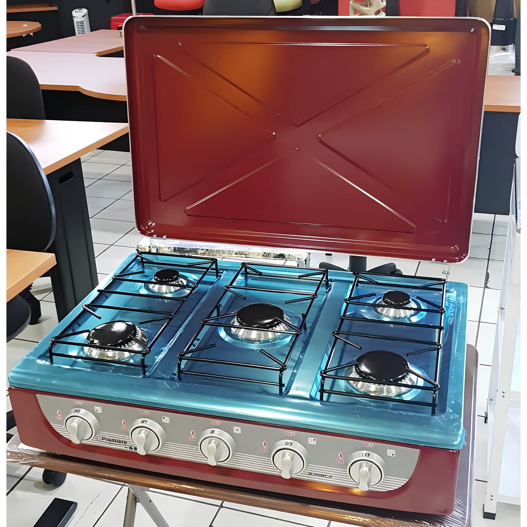 Estufa de mesa a gas de 5 hornillas