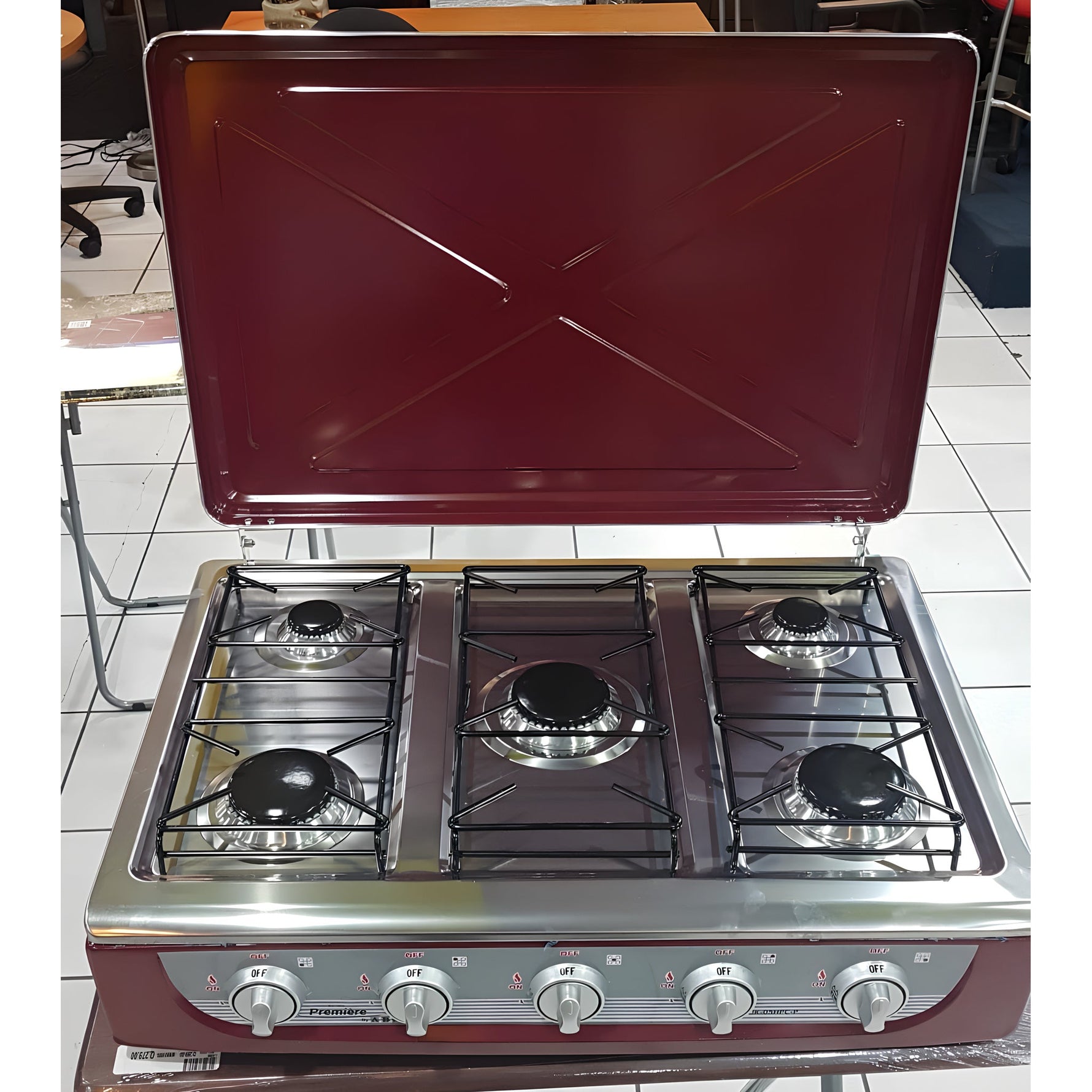 Estufa de mesa a gas de 5 hornillas