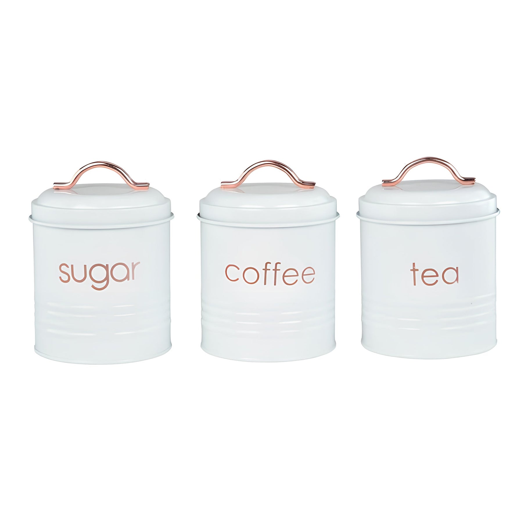 Set de 3 recipientes blancos con tapa y agarrador