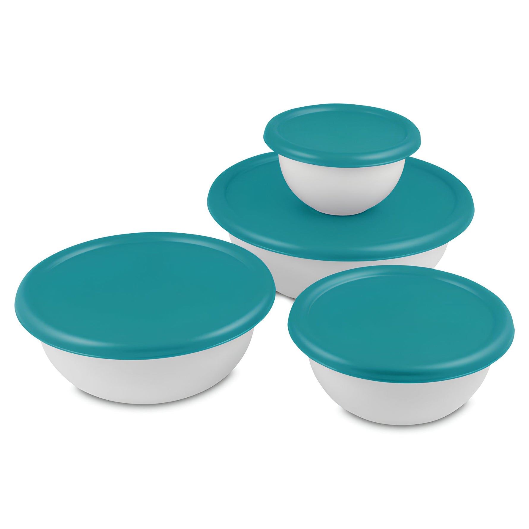 Set de 4 recipientes plásticos con tapa