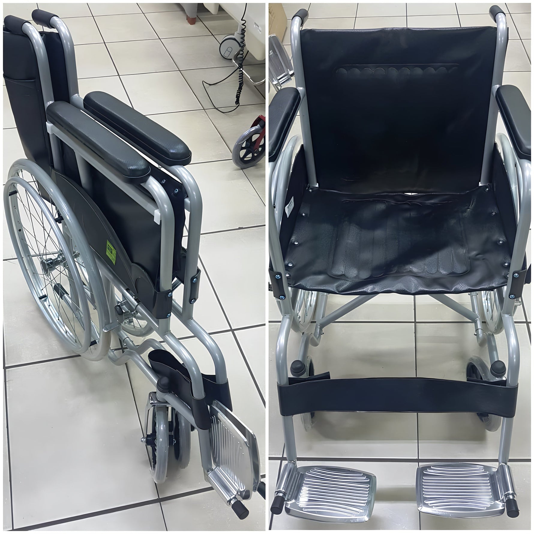 Silla de ruedas cromada