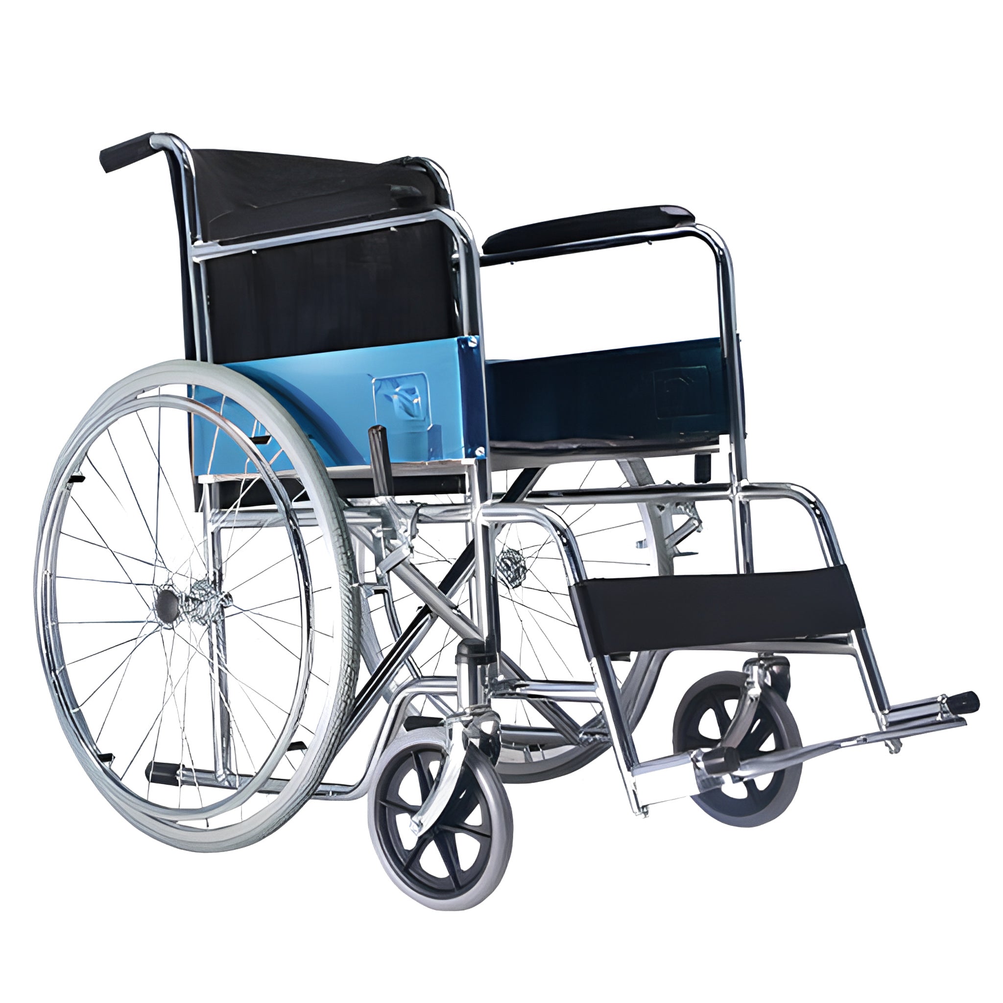 Silla de ruedas cromada