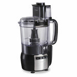 Procesador de alimentos de 10 tazas negro y acero inoxidabl MARCA HAMILTON BEACH