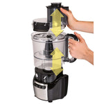 Procesador de alimentos de 10 tazas negro y acero inoxidabl MARCA HAMILTON BEACH