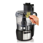 Procesador de alimentos de 10 tazas negro y acero inoxidabl MARCA HAMILTON BEACH