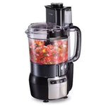 Procesador de alimentos de 10 tazas negro y acero inoxidabl MARCA HAMILTON BEACH