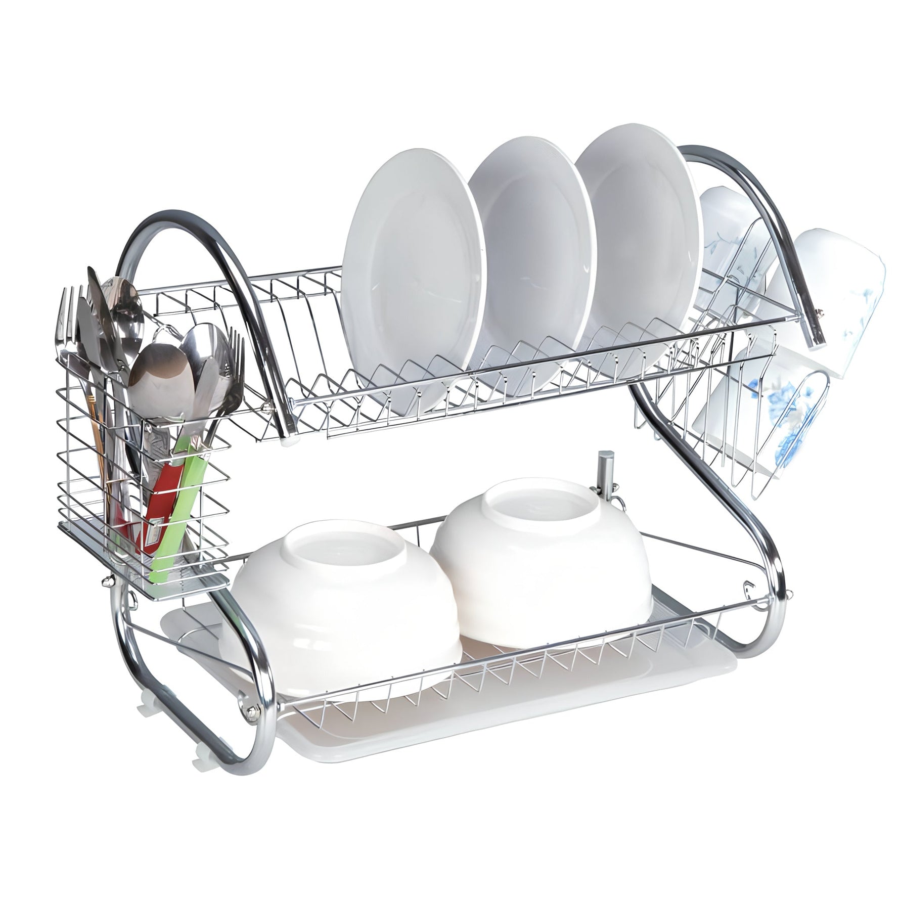 Escurridor de platos de 2 niveles