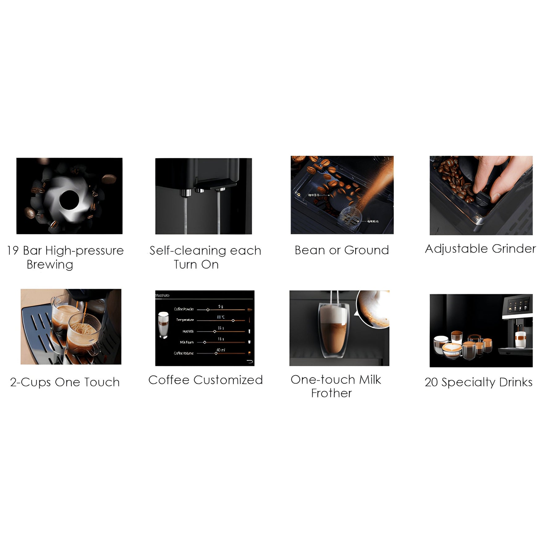 Cafetera Expreso Automática One Touch con Pantalla HD de 7" y Molinillo Integrado