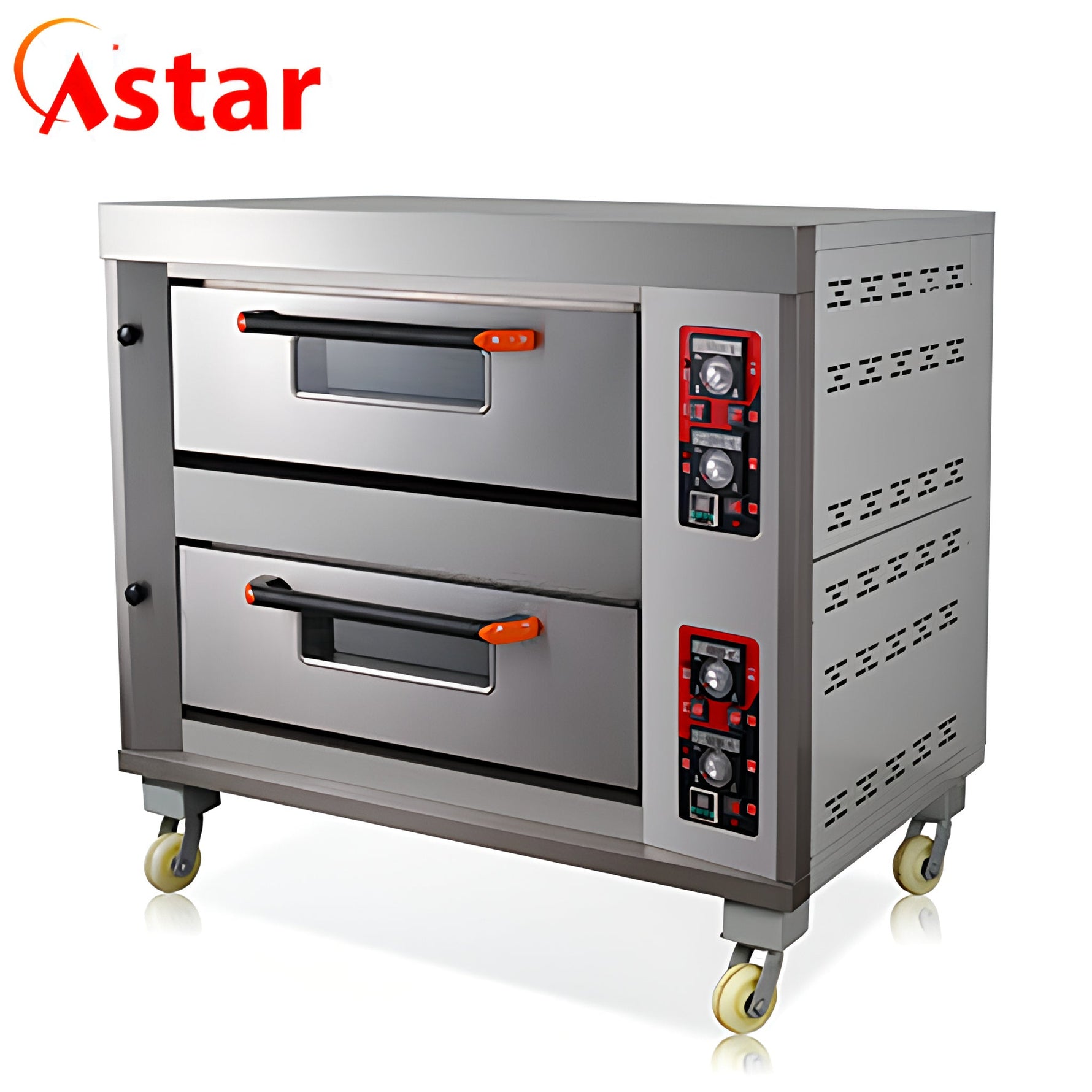 Horno de gas comercial 2 Puertas para 4 bandejas acero inoxidable