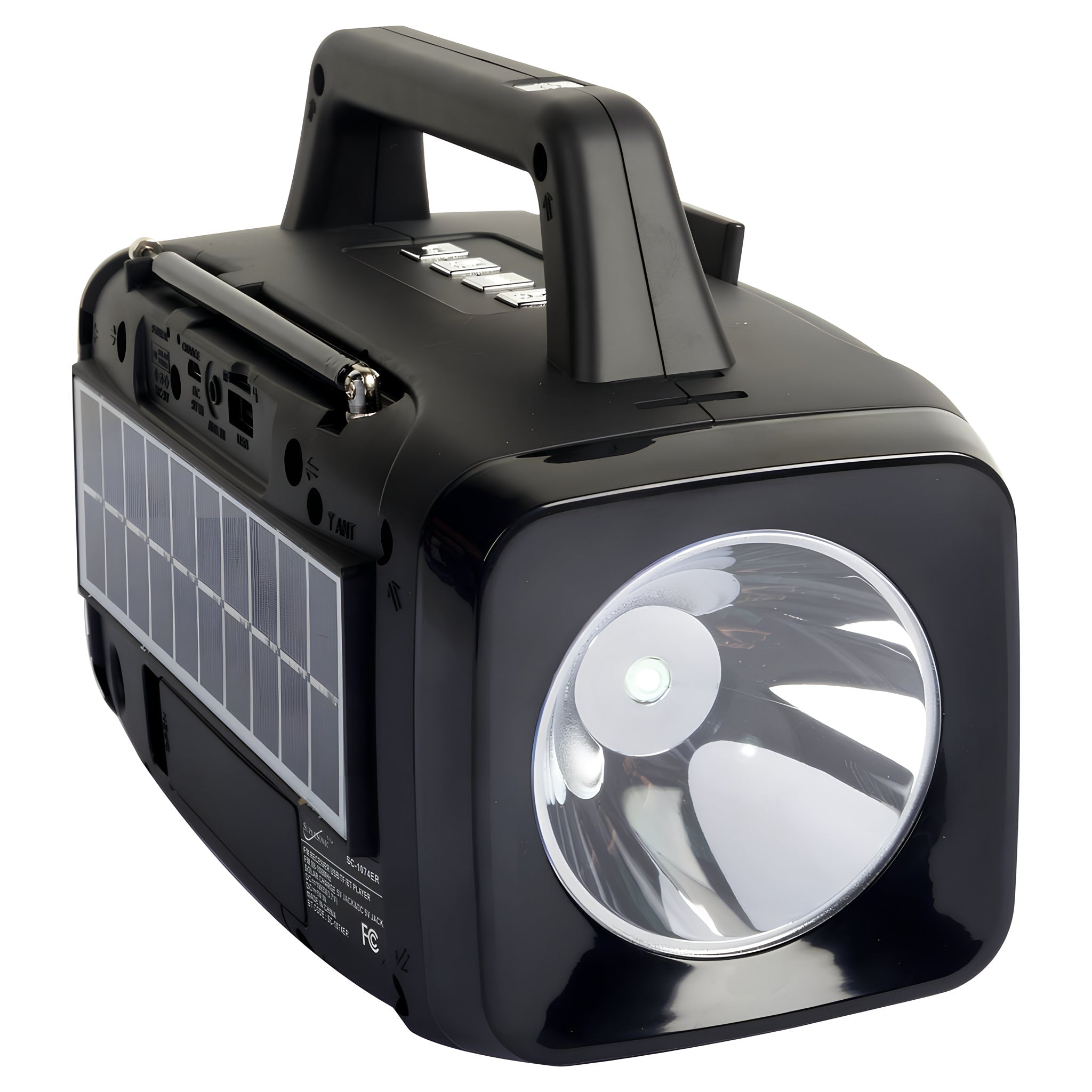 Radio multifuncional con Bluetooth y energía solar