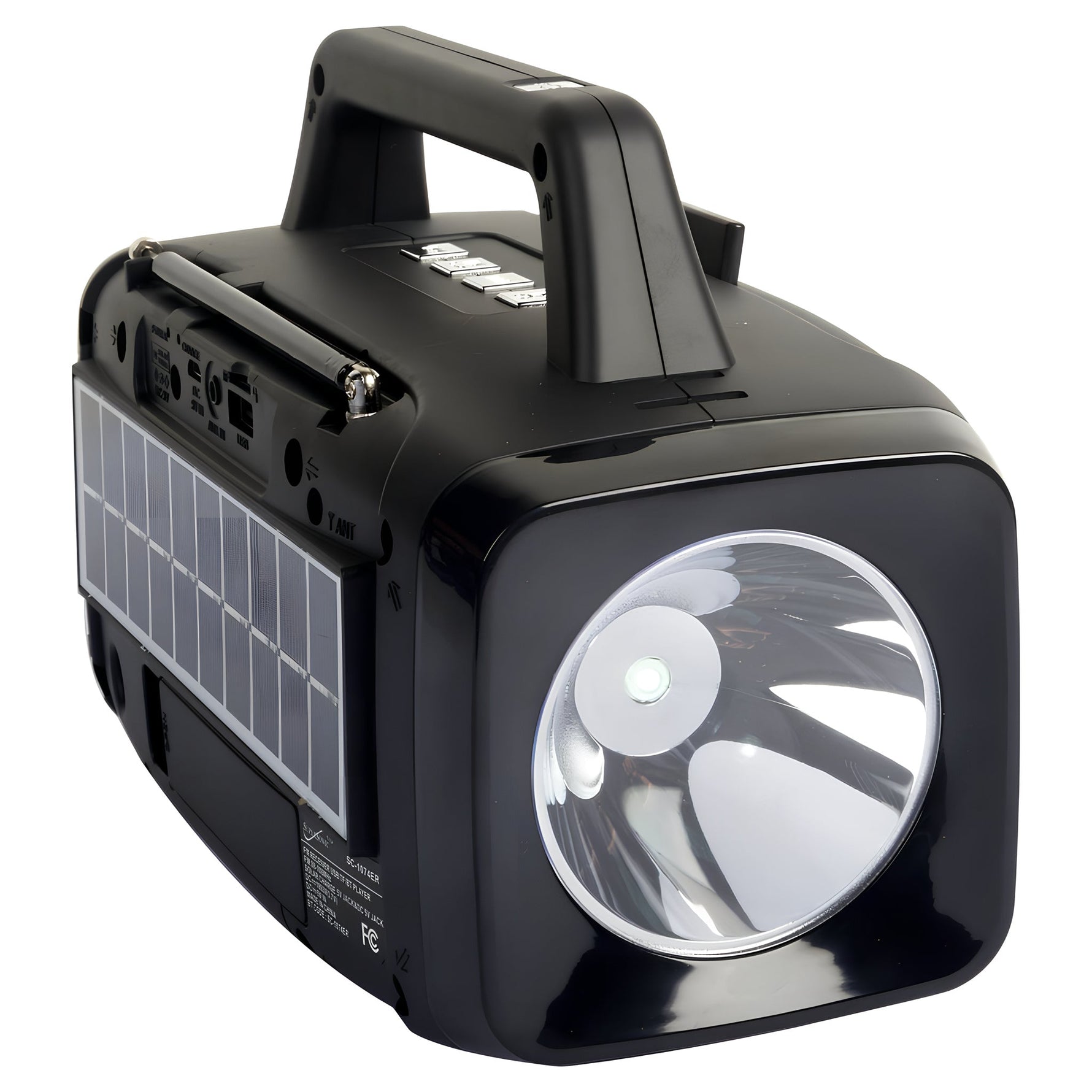 Radio multifuncional con Bluetooth y energía solar