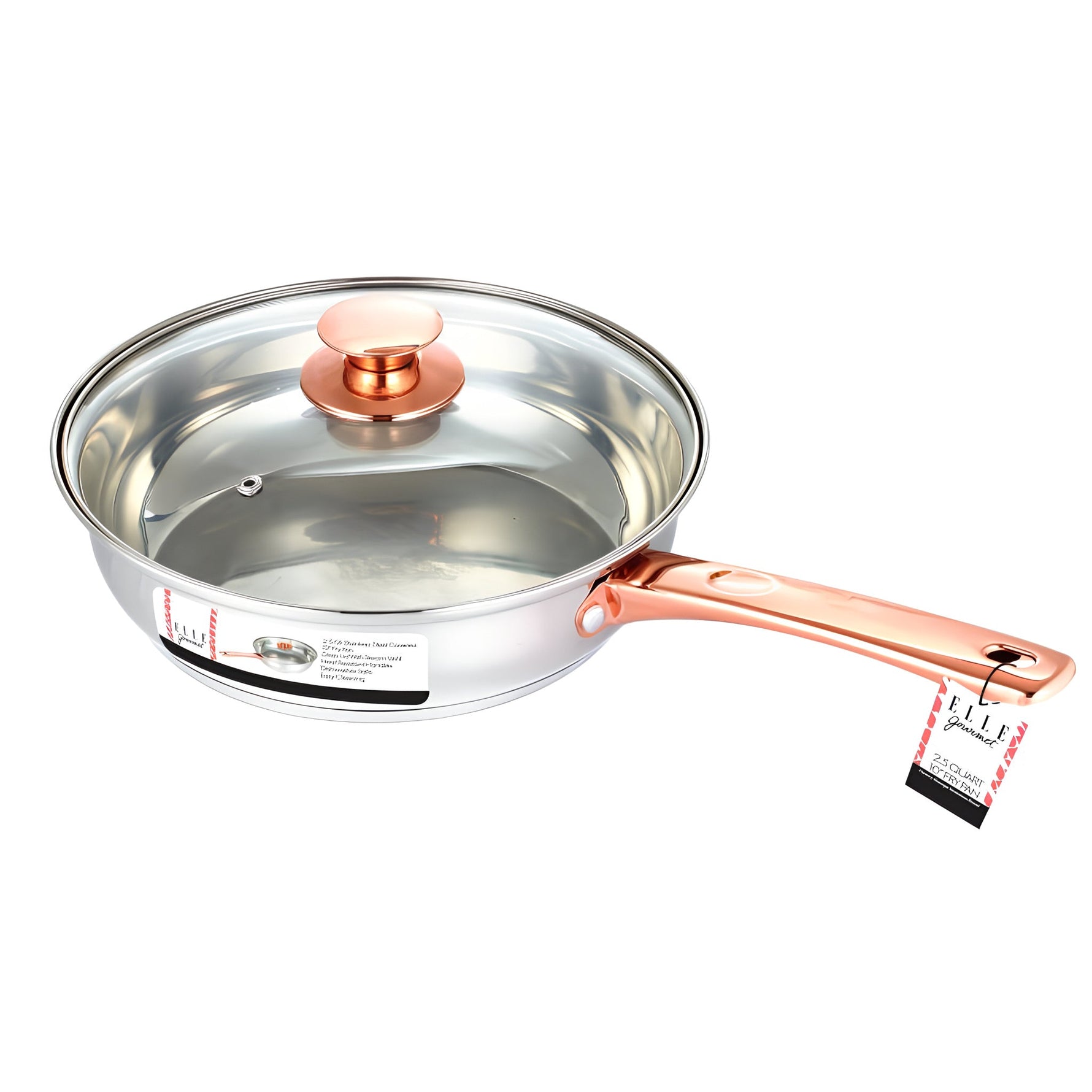 Sarten de acero inoxidable con tapa de 2 litros