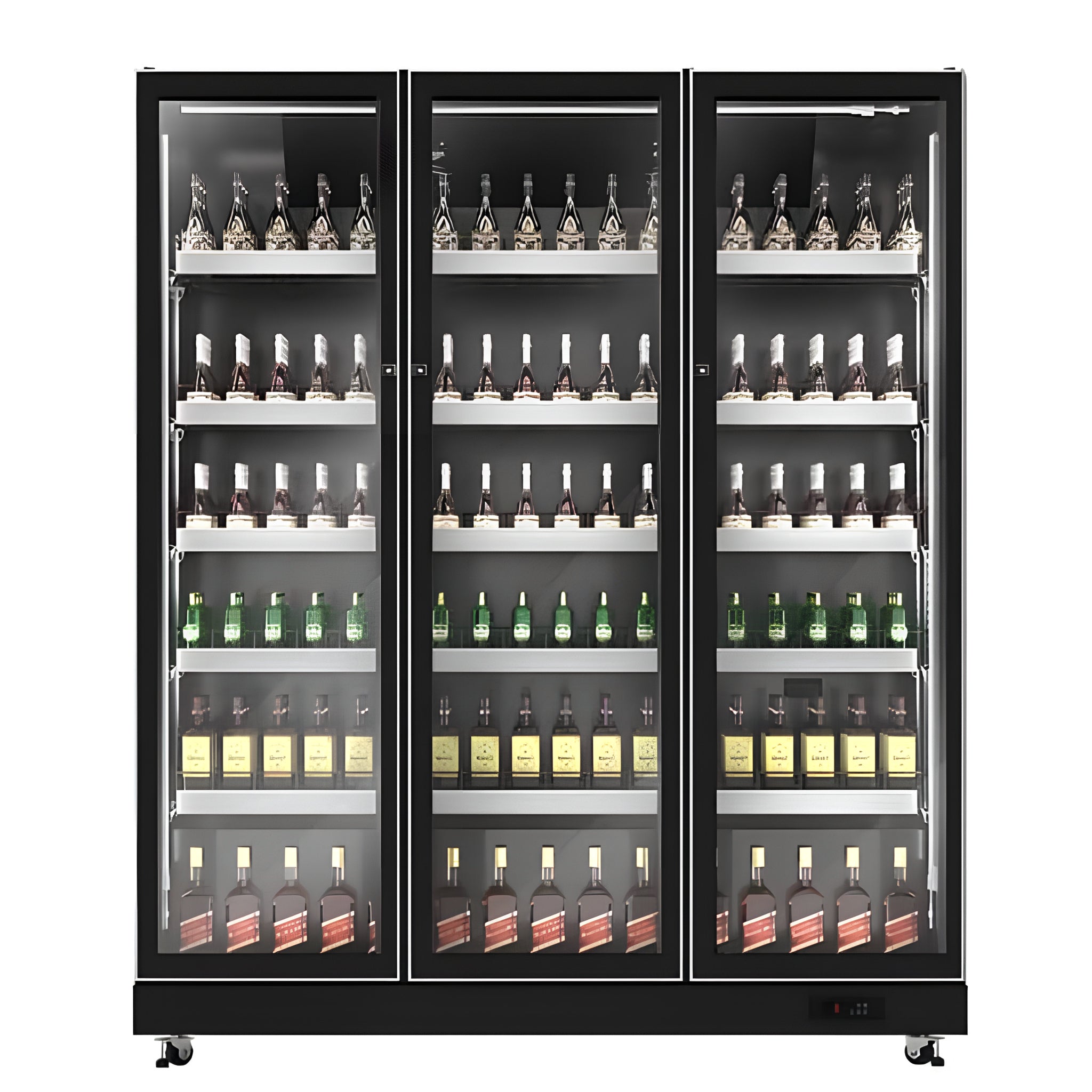 Refrigerador exhibidor vertical de 3 puertas de 37 pies cubicos