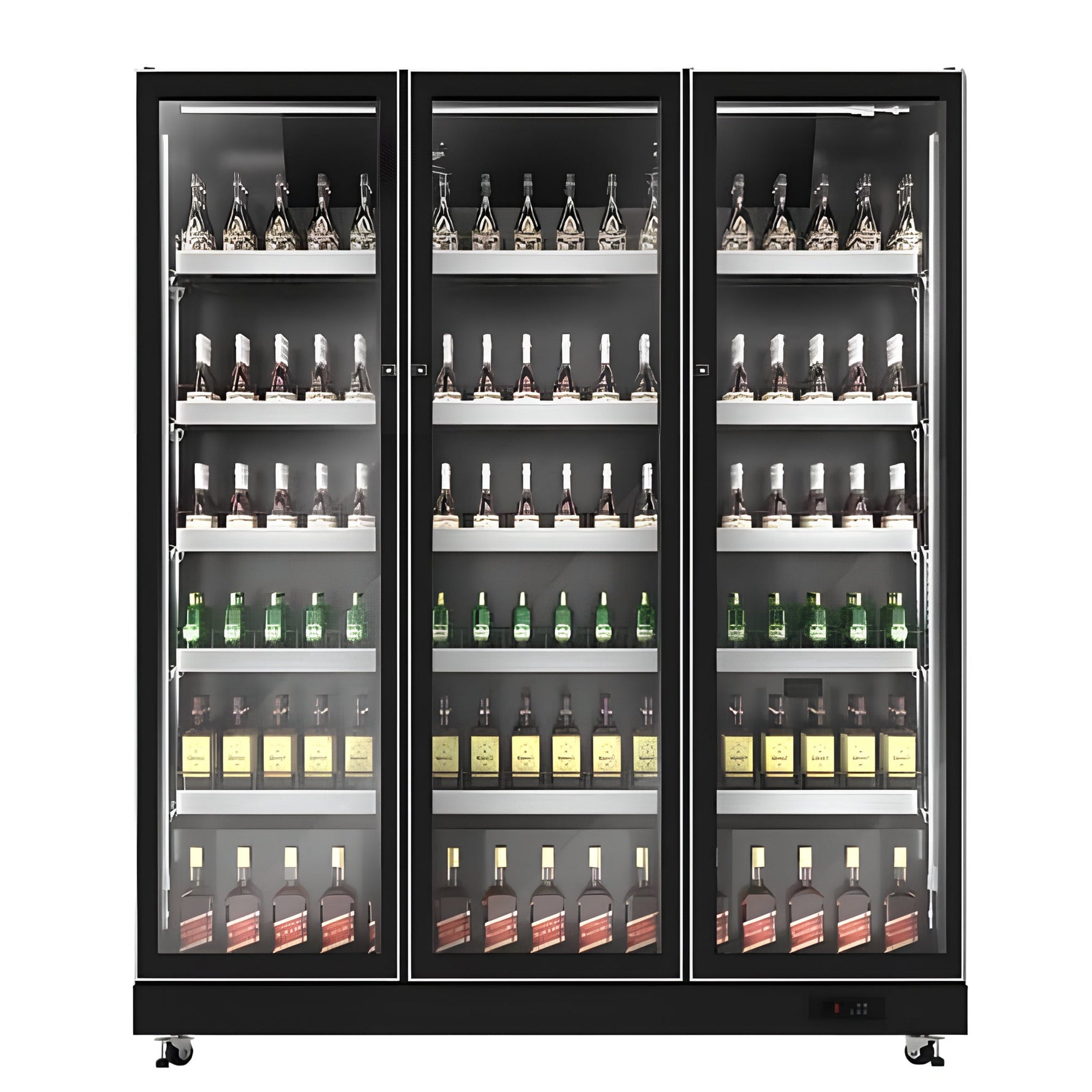 Refrigerador exhibidor vertical de 3 puertas de 37 pies cubicos