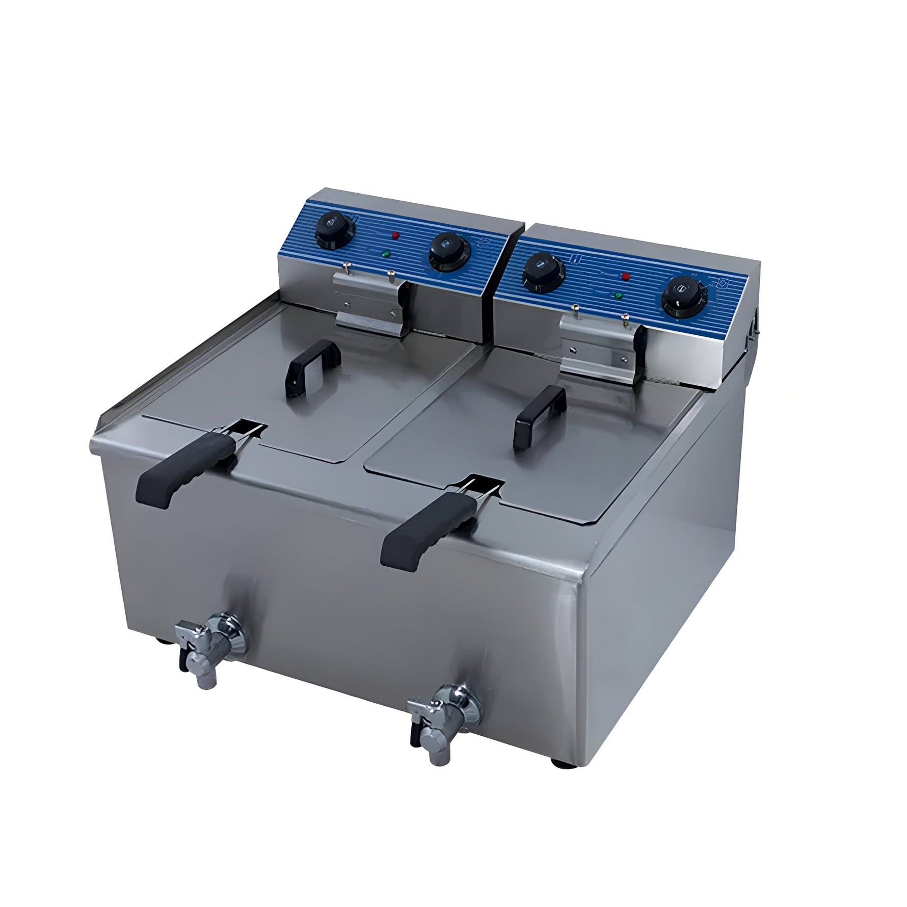 Freidora eléctrica de doble canasta con capacidad de 36 L
