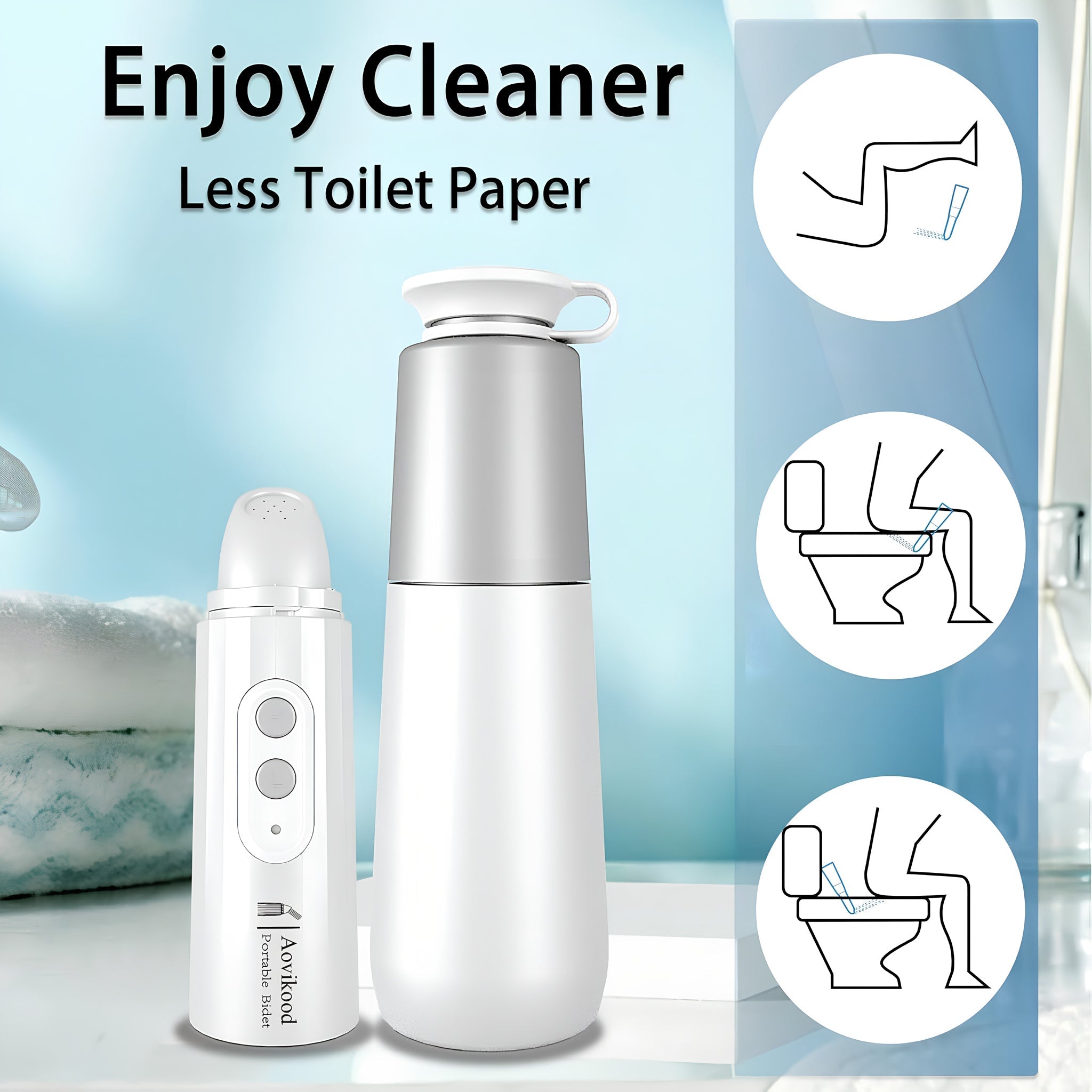 Bidet Eléctrico Portátil y Recargable (1 Boquilla)