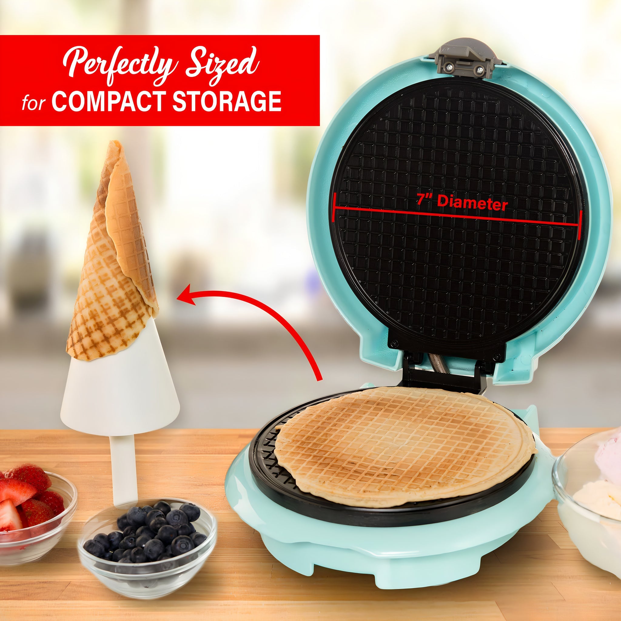 Máquina Wafflera para Conos de Helado y Barquillos