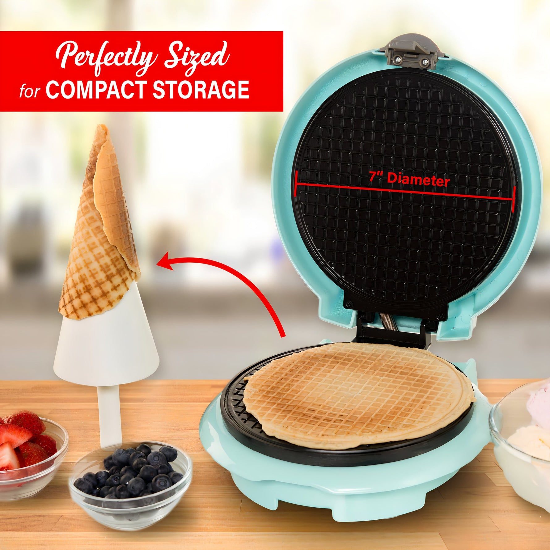 Máquina Wafflera para Conos de Helado y Barquillos