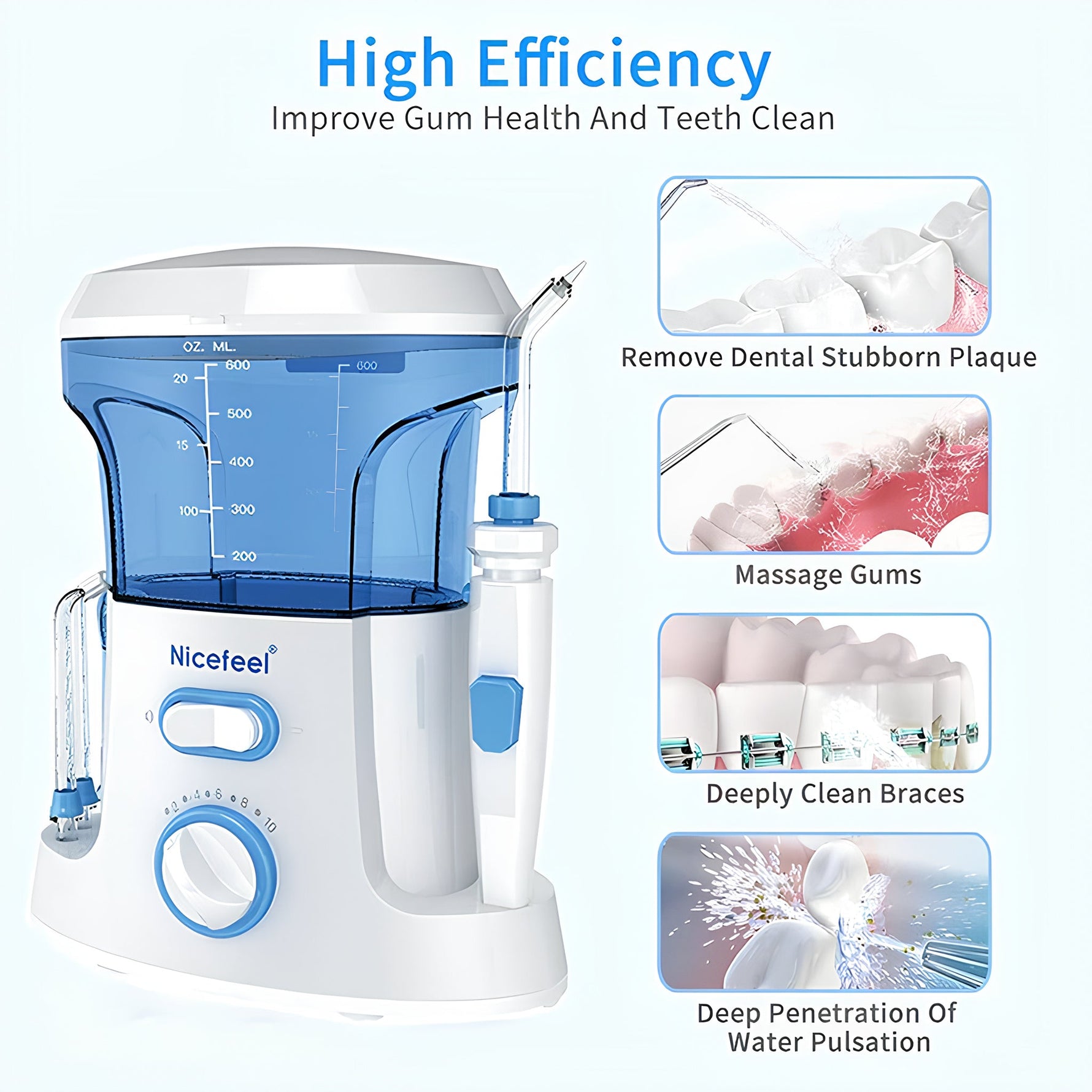 Irrigador Dental Eléctrico de Viaje (600ml)
