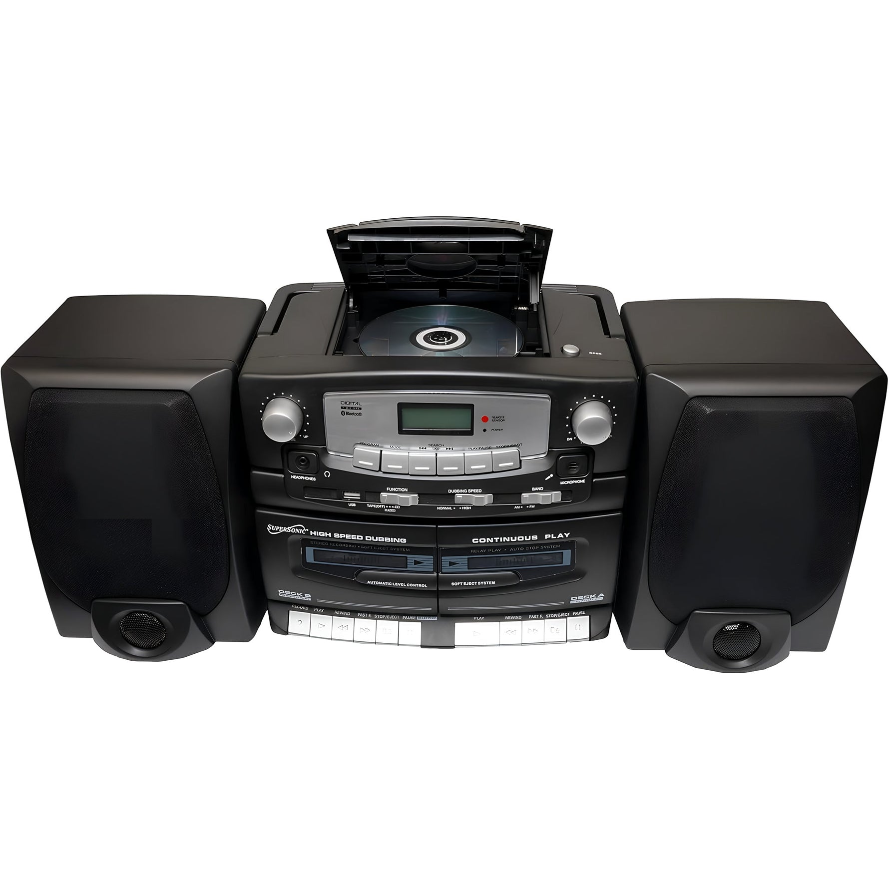 Minicomponente Estéreo Vintage (CD, Cassette, USB, Bluetooth)