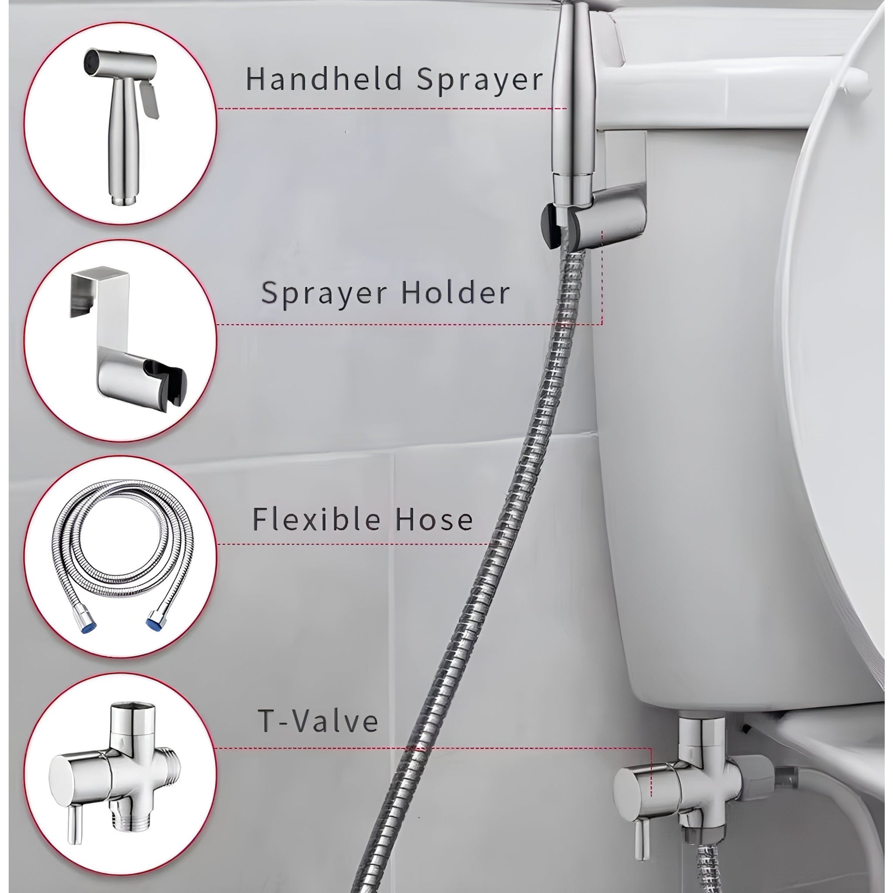 Bidet Rociador de Mano Portátil y Versátil