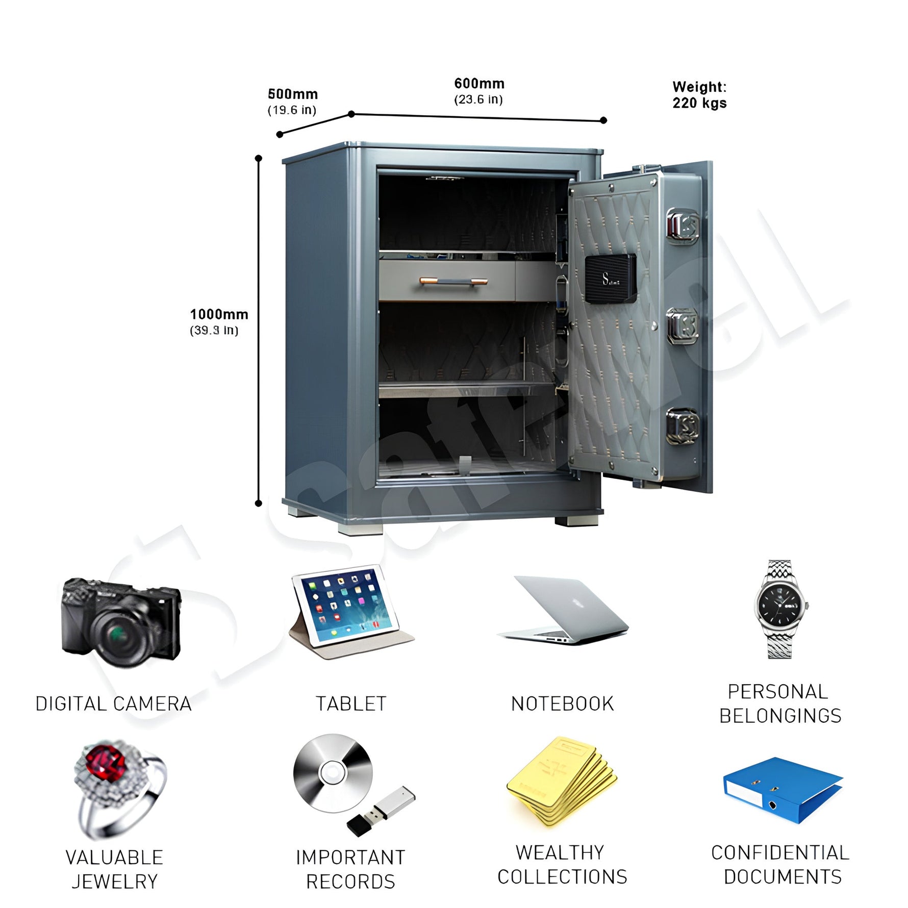 Caja Fuerte Premium Biométrica Tridente