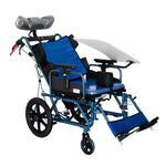 Silla de ruedas para cuadrapléjicos con mesa