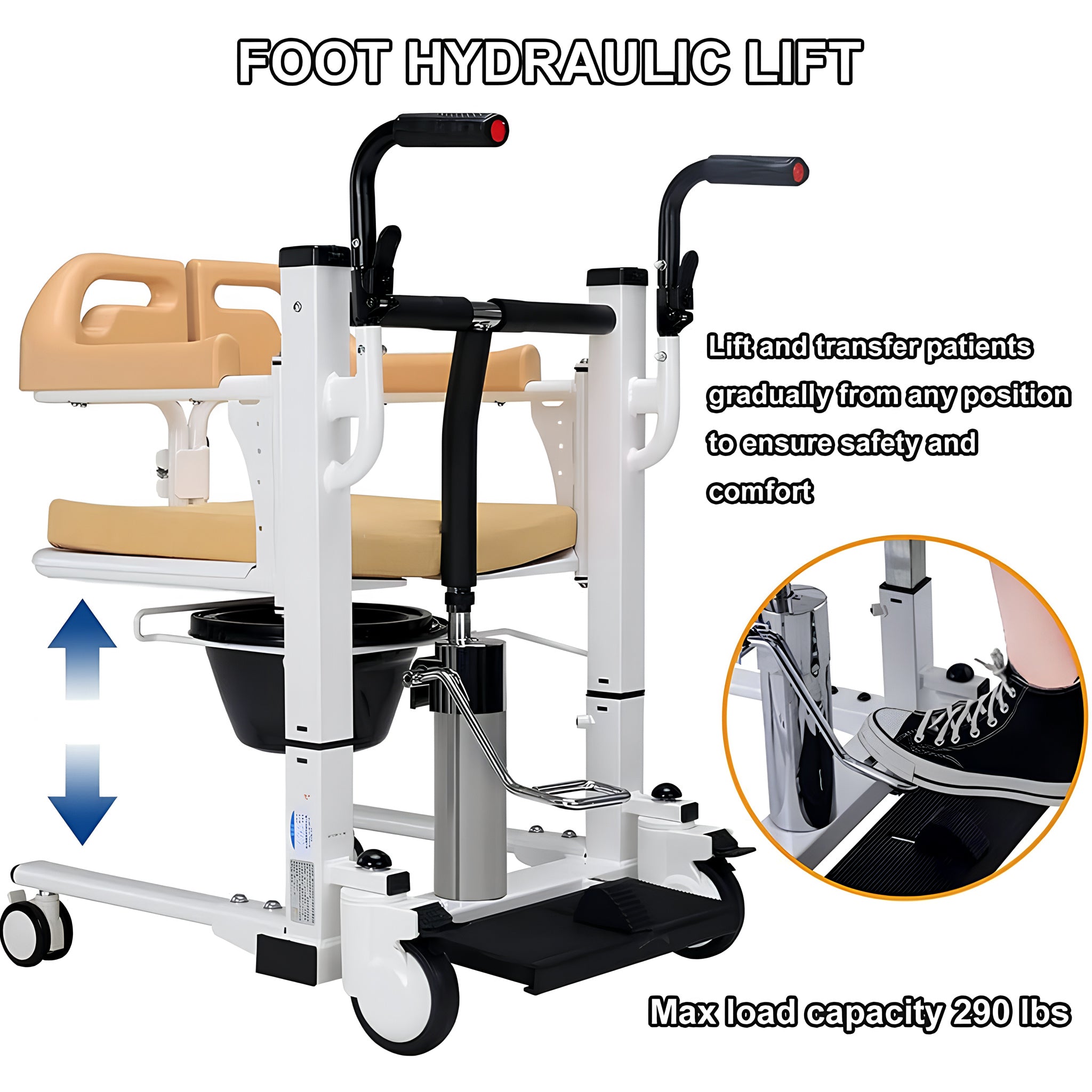 Silla de Transferencia Hidráulica para Pacientes