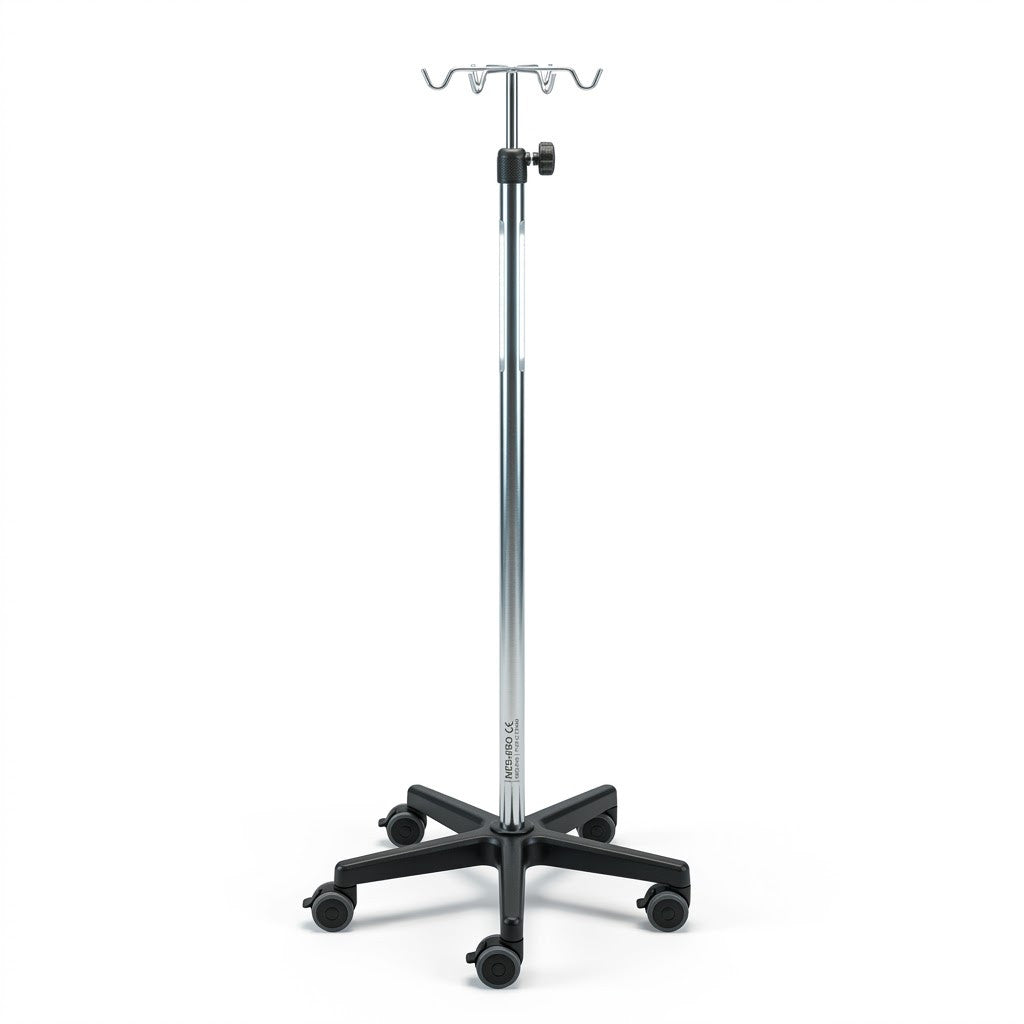 Atril con base Plastico de 5 rodos MARCA ABM MEDICAL CARE