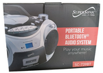 Radiograbadora Portátil Bluetooth con CD, MP3, Cassette y Radio AM/FM