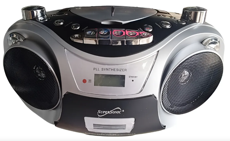 Radiograbadora Portátil Bluetooth con CD, MP3, Cassette y Radio AM/FM