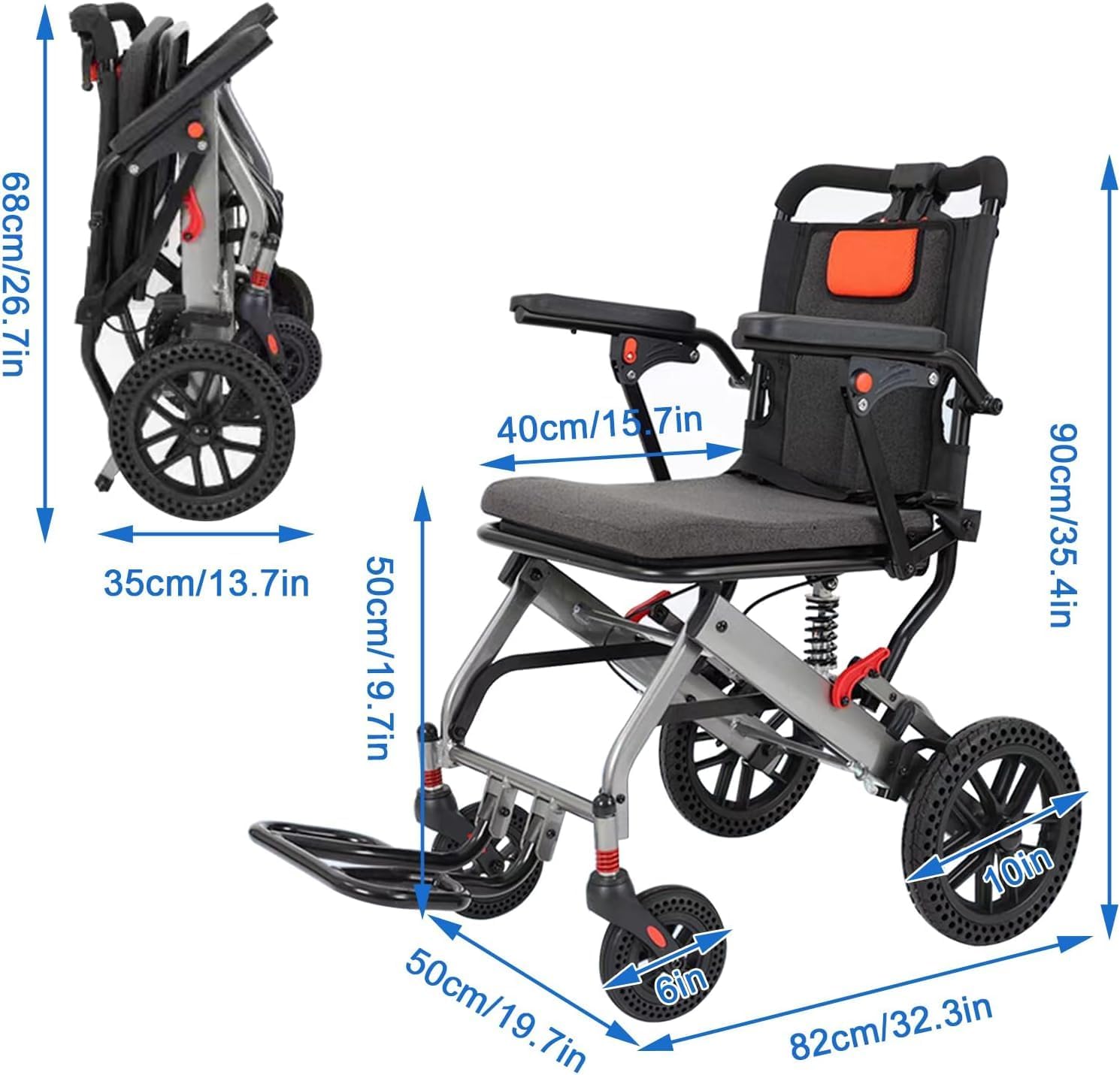 Silla de ruedas de transporte