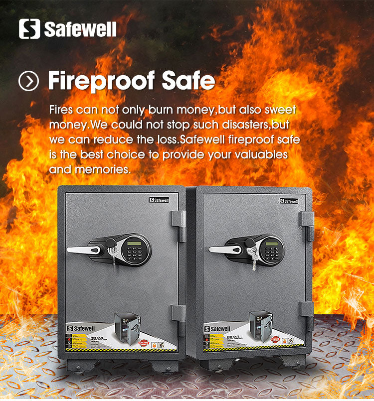 Caja fuerte de alta calidad, ignífuga, resistente al fuego, para el hogar.