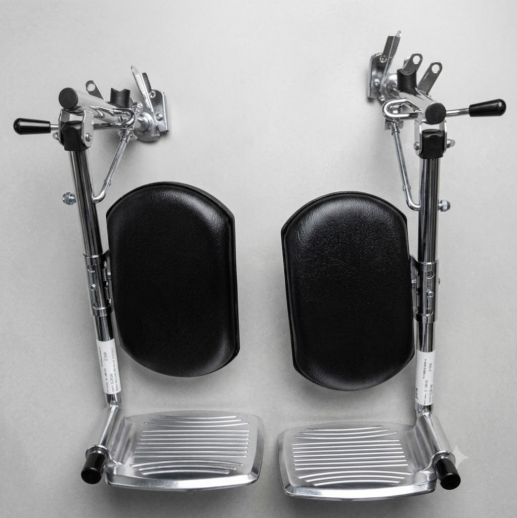 Set de 2 Apoyapies con almohadilla para pantorrillas Para Silla De Ruedas De Aluminio