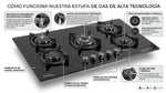 Estufa de 5 hornillas empotrable de gas