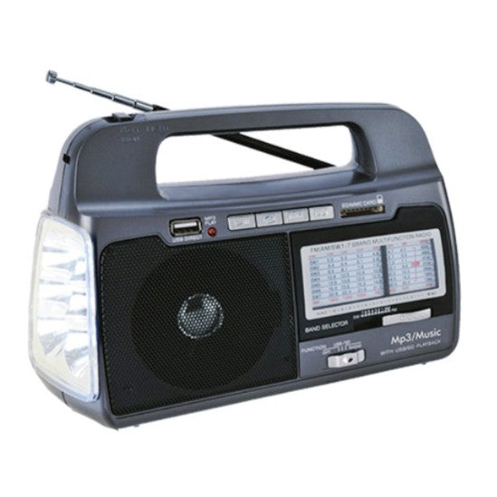 Radio Linterna Recargable AM/FM con MP3 y USB